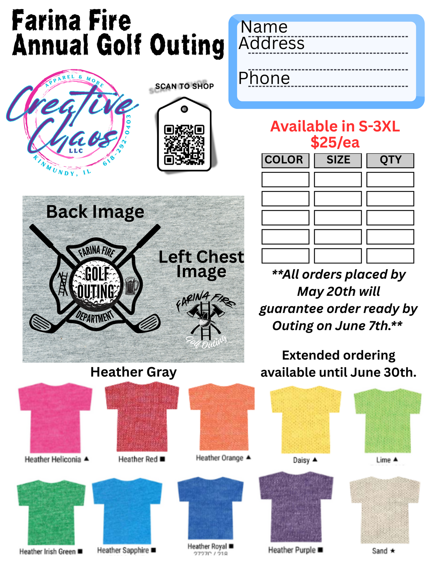 Farina Fire Golf Outing Tshirt